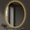 Espejo de baño inteligente de forma ovalada con retroiluminación LED, adecuado para baños de hotel; espejo de maquillaje antivaho; personalizable