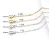 Fábrica Pequeña Venta al por Mayor Acero Inoxidable Cadena Plana Cruzada Galvanizada 18Ko Cadena DIY Collar Joyería Accesorios de Ropa