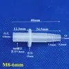Conector de Mangueira com Espinho e Rosca Externa de Plástico M10 Passante Conector de Mangueira com Espinho de Plástico PP Conector de Mangueira com Rosca Externa de Plástico PP
