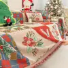 Funda de sofá de Navidad, adecuada para todas las estaciones, con textura de lino sintético, estilo retro americano, para decoraciones festivas y fundas de sofá