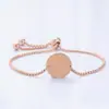 Pulsera redonda con agujero interior de acero inoxidable, pulsera de cadena de perlas transfronteriza europea y americana, material en blanco, pulsera de regalo para vacaciones, venta al por mayor