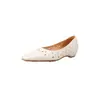 Zapatos de estrella transpirables con diseño calado súper bonitos, nuevos zapatos bajos de piel de vaca nacarada blanca con puntera cuadrada y 3 cm de aumento interno de altura para ir al trabajo.