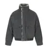 Retro Americano Águila Sentada en Montaña Diseño de Remaches Sentido de Diseño Cuello de Piel Chaqueta de Algodón Hombres Mujeres Otoño Invierno Nuevo Engrosada Cálida Marca de Moda Ropa de Abrigo
