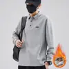 Camisa Polo para Hombre Otoño/Invierno 2026 con Cuello de Solapa, Corte Holgado, Manga Larga, Forro Polar, Nuevo Bordado, Top Casual de Negocios