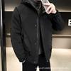 Moda Otoño e Invierno Nueva para Hombre Chaqueta Corta con Capucha y Bolsillos Cargo Chaqueta Talla Grande Ropa Casual Chaqueta Deportiva Engrosada