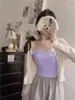 Nuevo Chaleco Sexy de Encaje con Empalme para Primavera y Verano, Estilo 'Hot Girl', Tirantes Delgados, Almohadilla para el Pecho Integrada, Cómodo y Versátil para Mujer