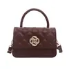 Bolsa de Corrente Xadrez com Fivela Estilo Coreano Feminina 2026 Nova Tendência Moda Versátil Transversal Nicho Pequena Quadrada de Alta Qualidade