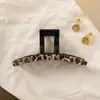 Pinza para el Cabello Vintage Estilo Francés con Estampado de Leopardo Pinza de Tiburón de Lujo para Moño en la Parte Posterior de la Cabeza Accesorio de Moda para el Cabello para Mujeres