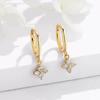 925 Agulha de Prata Micro Brincos de Inserção Brincos de Lua Estrela Assimétrica Feminina Brincos de Diamante Requintado Brincos de Luxo Elegantes Brincos de Luxo Leves