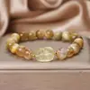 Pulseira de Olho de Tigre Amarelo Citrino Natural Feminina Novo Estilo Chinês Cristal Amarelo Pixiu Pulseira de Luxo Leve Exquisita Presente para Melhor Amiga