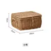 Cesta de Almacenamiento de Ratán Personalizada con Tapa, Caja de Almacenamiento de Mimbre, Cesta Organizadora de Gran Capacidad para Ropa y Juguetes del Hogar