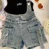 Nuevo Conjunto de Verano para Niñas 101.3kg Pieza Conjunto Moda Coreana Chaleco de Moda Popular Elegante Mono de Mezclilla Shorts