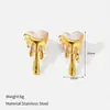 Pendientes y collar creativos de corazón con goteo de aceite de lava, diseño de nicho con un estilo dulce y fresco, accesorios versátiles personalizados europeos y americanos para mujer