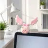 Cerdo Volador Pequeño Flocado Agitando las Alas Mini Lindo Cerdo Volador Oscilante Adorno para Coche Escritorio Alivio del Estrés Decoración de Computadora