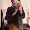 Top de Punto Holgado Estilo Francés de Visón Sintético para Otoño e Invierno, Suéter Grueso, Suave y Versátil para Mujer