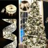 Luz de Cinta Navideña Transfronteriza Cadena de Luces LED Decoración de Árbol de Navidad Colgante Lazo Seda y Satén Luz de Cable de Cobre Regalo