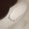 Colar Romântico de Flor de Cerejeira Rosa Diamante da Primavera, Gargantilha Elegante e Vibrante de Flor de Zircônia de Camada Dupla com Três Flores Pequenas, Corrente para Clavícula para Mulheres