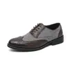Zapatos formales de cuero con retazos de moda de comercio exterior, talla grande, zapatos profesionales para hombre de oficina, zapatos Oxford con picado para hombre