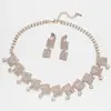 N328 accesorios de boda collar de novia pendientes dos juegos de accesorios de vestido coreano atmosféricos collar de diamantes de imitación.