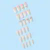 Venta Caliente de Comercio Exterior Uñas Artísticas con Pedrería Degradado Nude, Puntas de Uñas Portátiles Estilo Hada Suave, 24 Pegatinas para Uñas