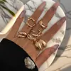 Anillo Abierto Irregular Hueco Dorado, Diseño de Nicho a la Moda, Conjunto Versátil de Tendencia, No se Desvanece