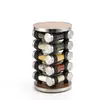 Juego de botellas de condimentos con base giratoria Amazon transfronterizo, material de acero inoxidable con estante giratorio, tarro de pimienta para cocina