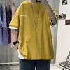 Camiseta americana de moda nacional para hombre, ins, moderna, de manga corta, diseño estampado, sentido del diseño, nicho, oversize, manga media, top de verano, ropa
