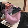 Bolso bandolera estilo Mori para mujer, de gran capacidad, estilo artístico de verano 2024, de tela con diseño de dumplings en color sólido, informal, deportivo, para el hombro.