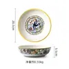Plato Cerámico Profundo Creativo Pintado a Mano Redondo de 8 Pulgadas Plato para Sopa Casero Tazón para Ensalada Pasta Bajo Esmalte Personalizado