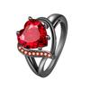 Anillo de Moda Jinjiahua Forma de Corazón Zircón Rojo Super Brillante Anillo de Diamante Morado Anillo de Diamante Color Corazón de Melocotón Listo para Suministro