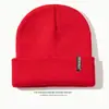 Comércio Exterior Chapéu de Tricô Infantil para Outono e Inverno com Heattech e à Prova de Frio para Meninos e Meninas, Chapéu de Lã Estilo Japonês Versátil com Etiqueta de Letra Pele de Melão