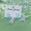 Nuevos Pendientes de Resina de Caricatura Dulce Creativo de Carpa y Rosa, Destello Fino, Diarios, Exquisitos, Suaves, No Alérgicos