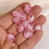 Coração de Vidro Perfurado Rosa Doce e Delicado Contas Soltas Pulseira Material DIY Colar Brincos Pingente Acessórios de Joias