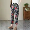 Pantalones de Algodón Tipo Mom Verano 2026 para Mujeres de Mediana Edad y Mayores, Pantalones Cropped de Cuadros, Pantalones Harem de Mediana Edad, Pantalones Casuales Estampados para Mujer