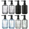 Producto Tipo Presión Desinfectante de Manos Botella de Jabón Gel de Ducha Reenvasado Botella de Vidrio Patrón Vertical Transparente Gran Capacidad