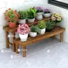 Soporte para flores de balcón de madera maciza para exteriores anticorrosión, estante de estilo escalera para patio, estante de suelo para flores suculentas, multicapa interior