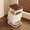 Soporte Inclinado para Cuchillos Estilo Vintage para Uso Doméstico, Almacenamiento Multifuncional para Cuchillos de Cocina, Drenaje Integrado en Encimera, Soporte de Cuchillos de Alta Estética