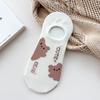 Meias novas sem costura 25 primavera e verão meias coreanas desenho animado cachorro meias invisíveis femininas silicone antiderrapante meias rasas atacado