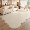 Tapete de Seda de Gelo Sala de Estar Estilo Creme Cor Sólida Simples Alto Padrão Sem Lavagem Limpável Baixa Manutenção Verão Tapete Fresco Tapete de Chão Antiderrapante