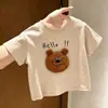 Camiseta Infantil de Manga Corta con Estampado 3D de Oso de Dibujos Animados para Niños y Niñas Camiseta Genial de Moda para Niños Pequeños Top Casual Elegante