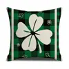 Europa y América. Funda de almohada de lino con estampado de dibujos animados del Día de San Patricio Amazon al por mayor para dormitorio, sala de estar, cojines de sofá