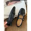 Couro Bovino de Primeira Camada 2026 Estilo Novo Primavera Design Retrô Francês Brogue Floral com Fivela Sapatos de Couro para o Dia a Dia para Mulheres