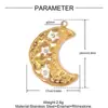 Estilo Europeo y Americano Flor Perla Corazón DIY Acero Inoxidable Colgante Collar de Ala Estrella Luna para Mujer Colgante de Joyería de Acero de Titanio