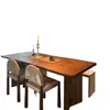Mesa de Comedor Estilo Medieval de Nogal Negro Rectangular Madera Maciza Mesa Larga Grande Sala de Estar Hogar Mesa de Tablero Grande Escritorio