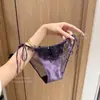 Estilo Europeo y Americano Sexy con Cordones Cintura Baja Diseño Atrevido con Cordones Lujosos Calzones de Satén Calzones de Malla de Encaje para Mujer