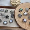Caja de Concha Negra Natural Pulsera Incrustada Cuentas Espaciadoras Accesorios para Joyería Hechos a Mano DIY