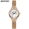 Relógio Feminino Sanda Tiktok Popular com Incrustação de Diamante, Relógio de Quartzo de Luxo de Nicho, À Prova d'Água, Relógio para Dropshipping