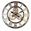 Reloj de Pared con Engranajes Steampunk Estilo Industrial Retro Números Romanos Reloj de Pared Hueco Decoración para Sala de Estar Bar Silencioso