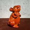 Adornos de Ratón Tallados en Ébano Doce Zodiaco Ratón de Madera Mascota de Esquina para el Hogar Decoración de Apertura Artesanía Regalos