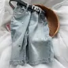 Pantalones Vaqueros Cortos de Verano para Niñas con Pedrería Hot-Fix Estilo Coreano 2026 Pantalones Casuales Rectos para Niños Pequeños Moda para Bebés Pantalones Cortos de Moda